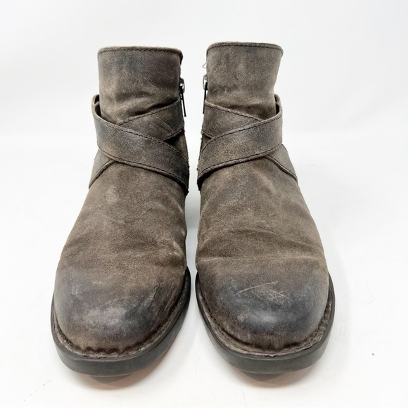 BORN Brown Suede Side Zip Boots with Buckle Women's Size 7.5 - Picture 5 of 8